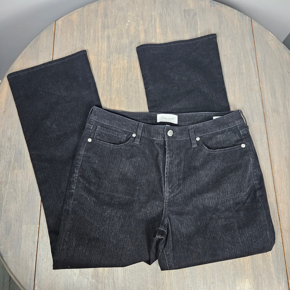 Dear John Women's‎ 32 Jaxtyn Bootcut Jeans Mid Rise Stretch Soft Black Denim